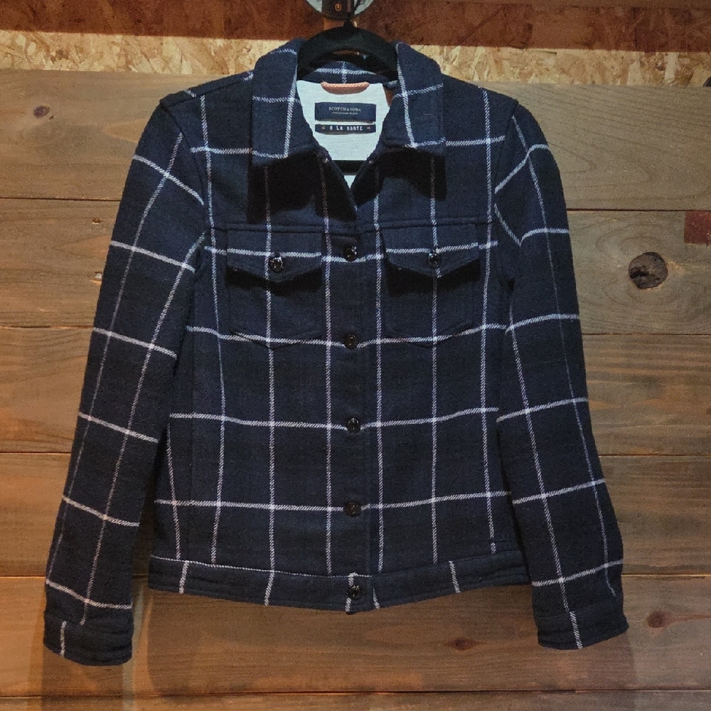 Scotch & Soda Navy Plaid Jacket